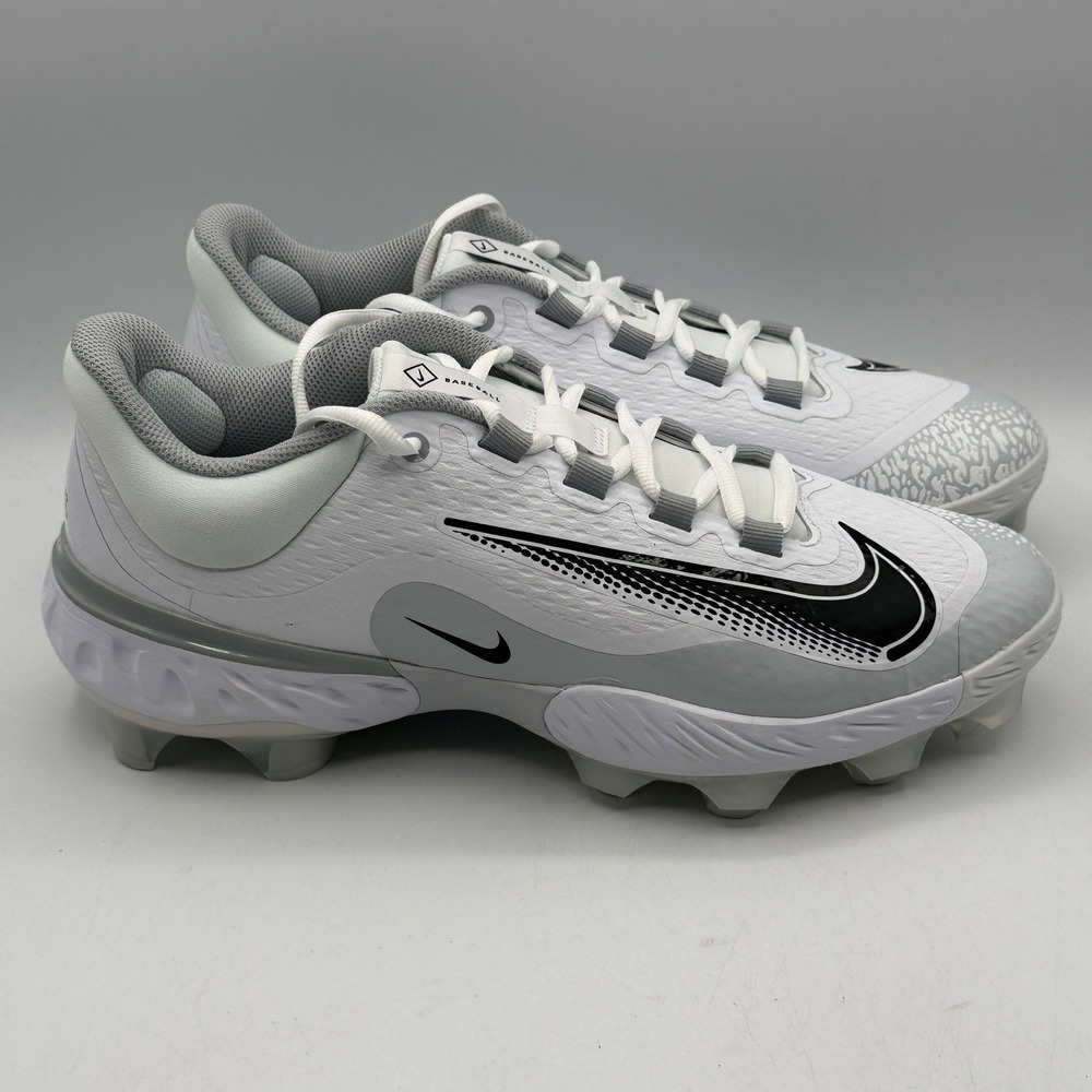 Nike Alpha Huarache Elite 4 Low MCS Mens 11 White Baseball Cleats FD6255-100